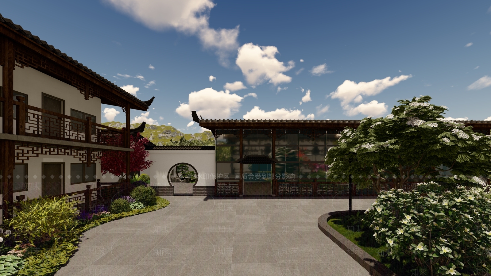 新中式办公景观SU模型下载【ID:1116455094】