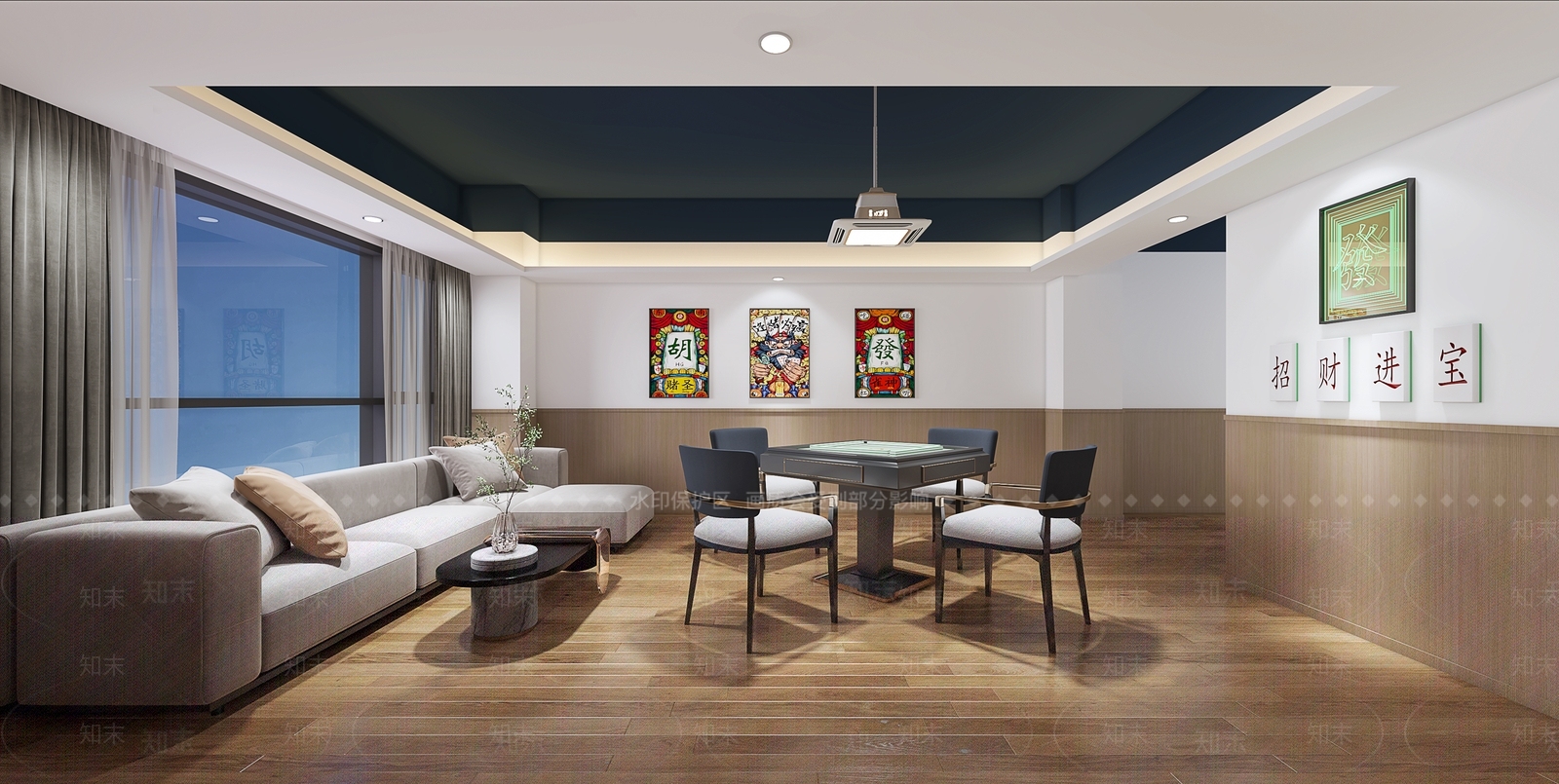 现代棋牌室3D模型下载【ID:1116454802】