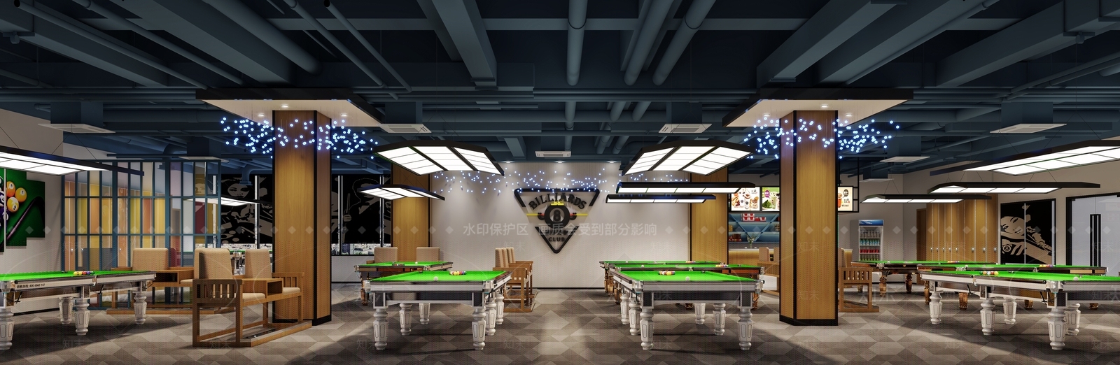 现代台球室3D模型下载【ID:1116454997】