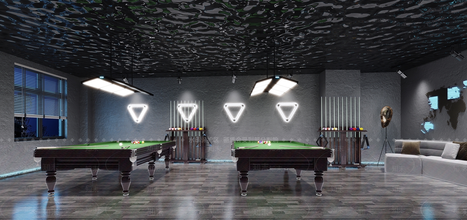 现代台球室3D模型下载【ID:1116457608】