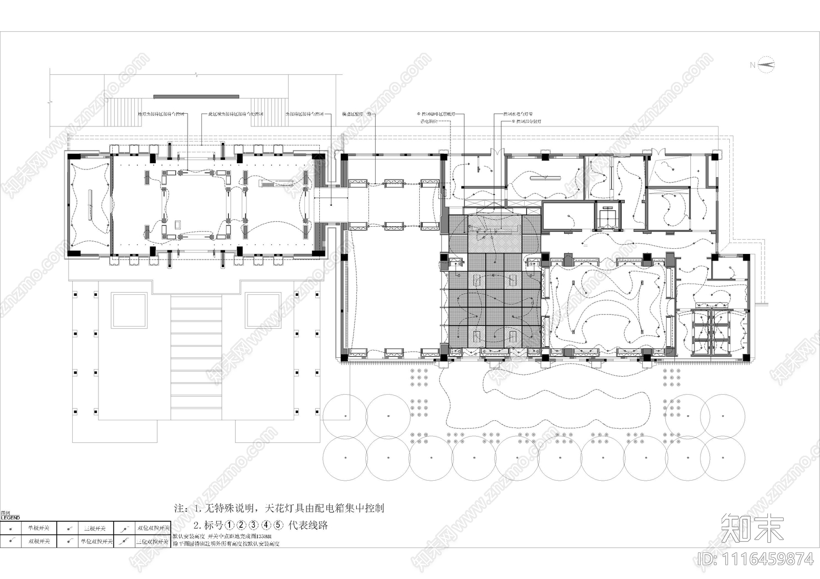 售楼部CAD施工图cad施工图下载【ID:1116459874】
