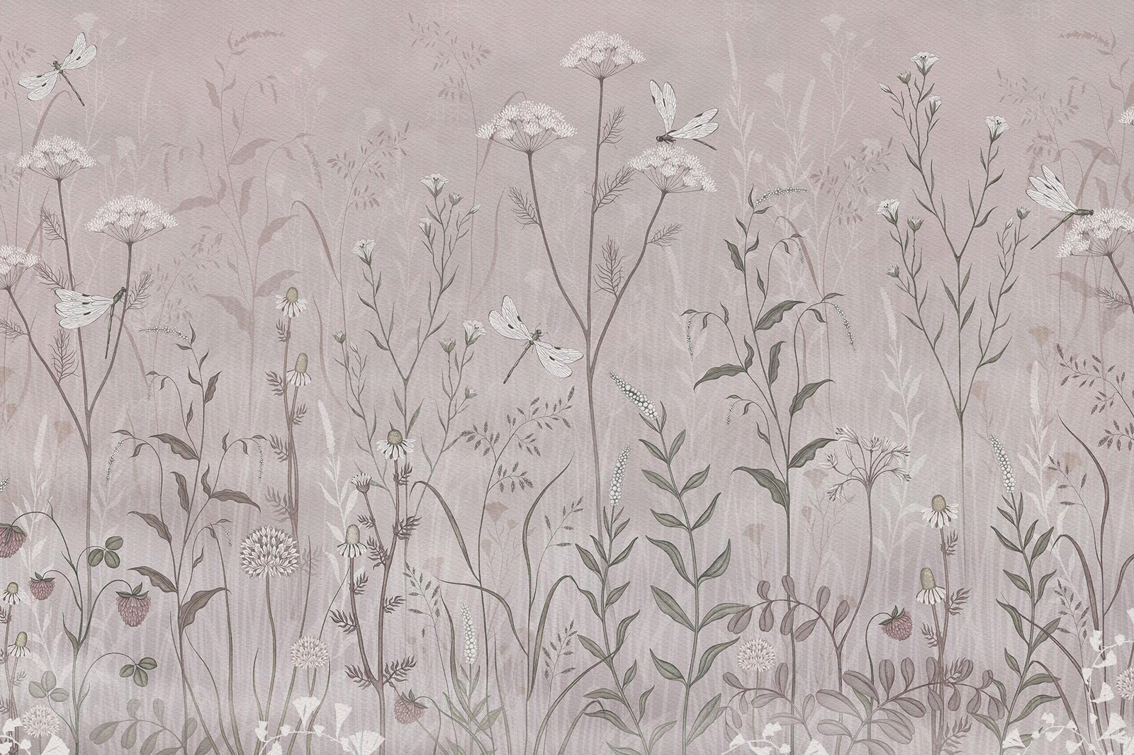 田园风粉色花草壁画壁纸贴图下载【ID:1116472870】