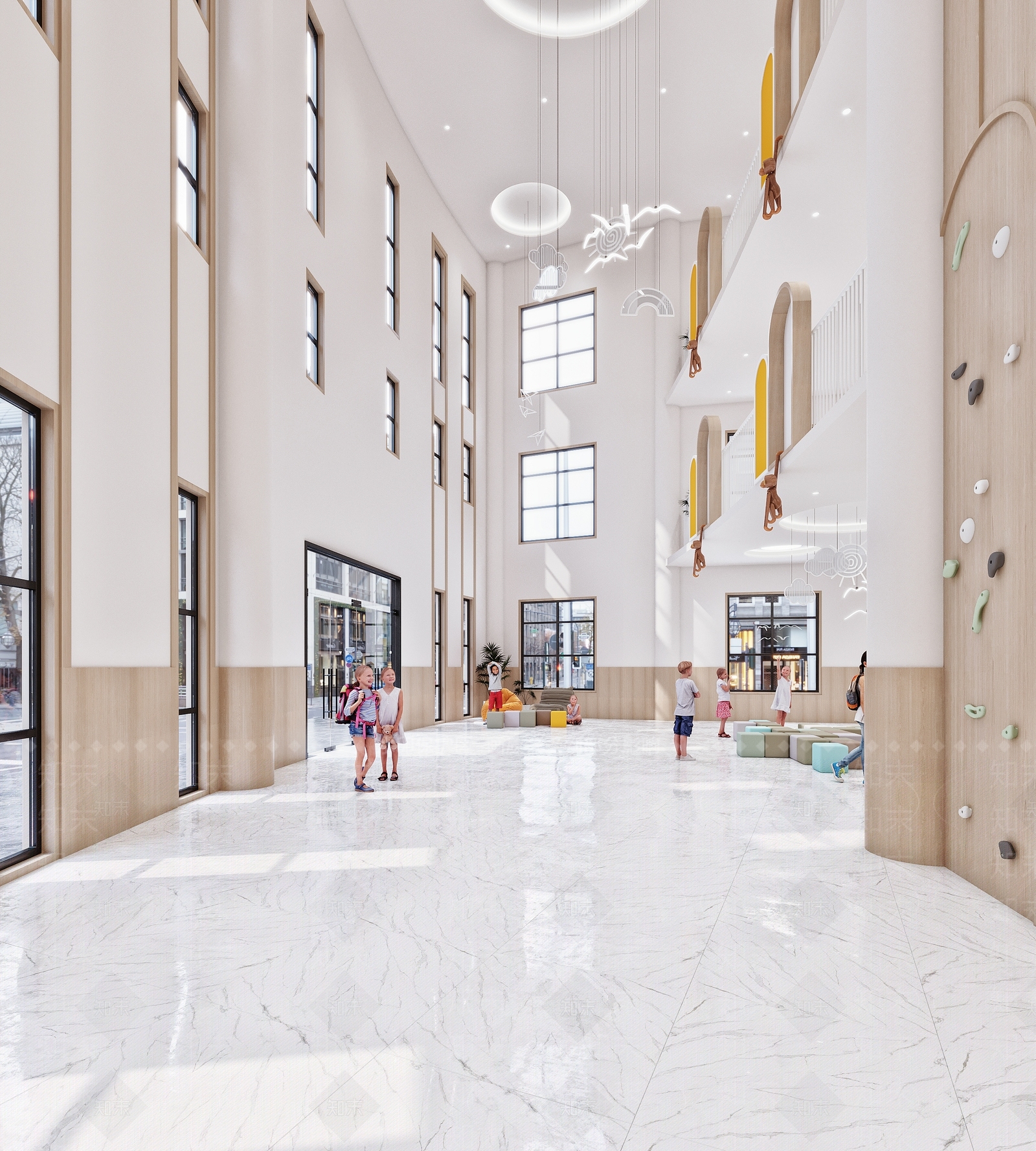现代幼儿园大厅3D模型下载【ID:1116476167】