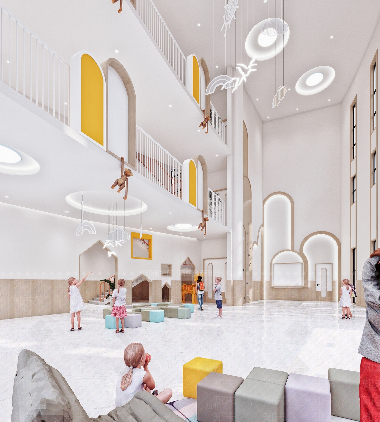 现代幼儿园大厅3D模型下载【ID:1116476167】