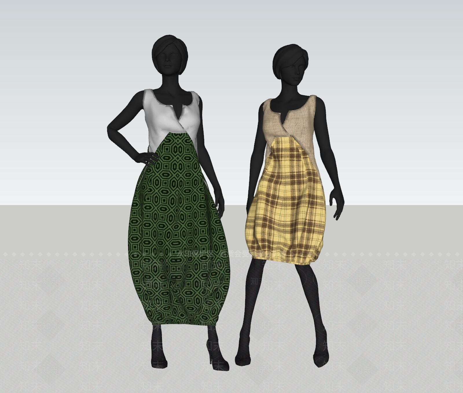 现代服装店模特SU模型下载【ID:1116485376】
