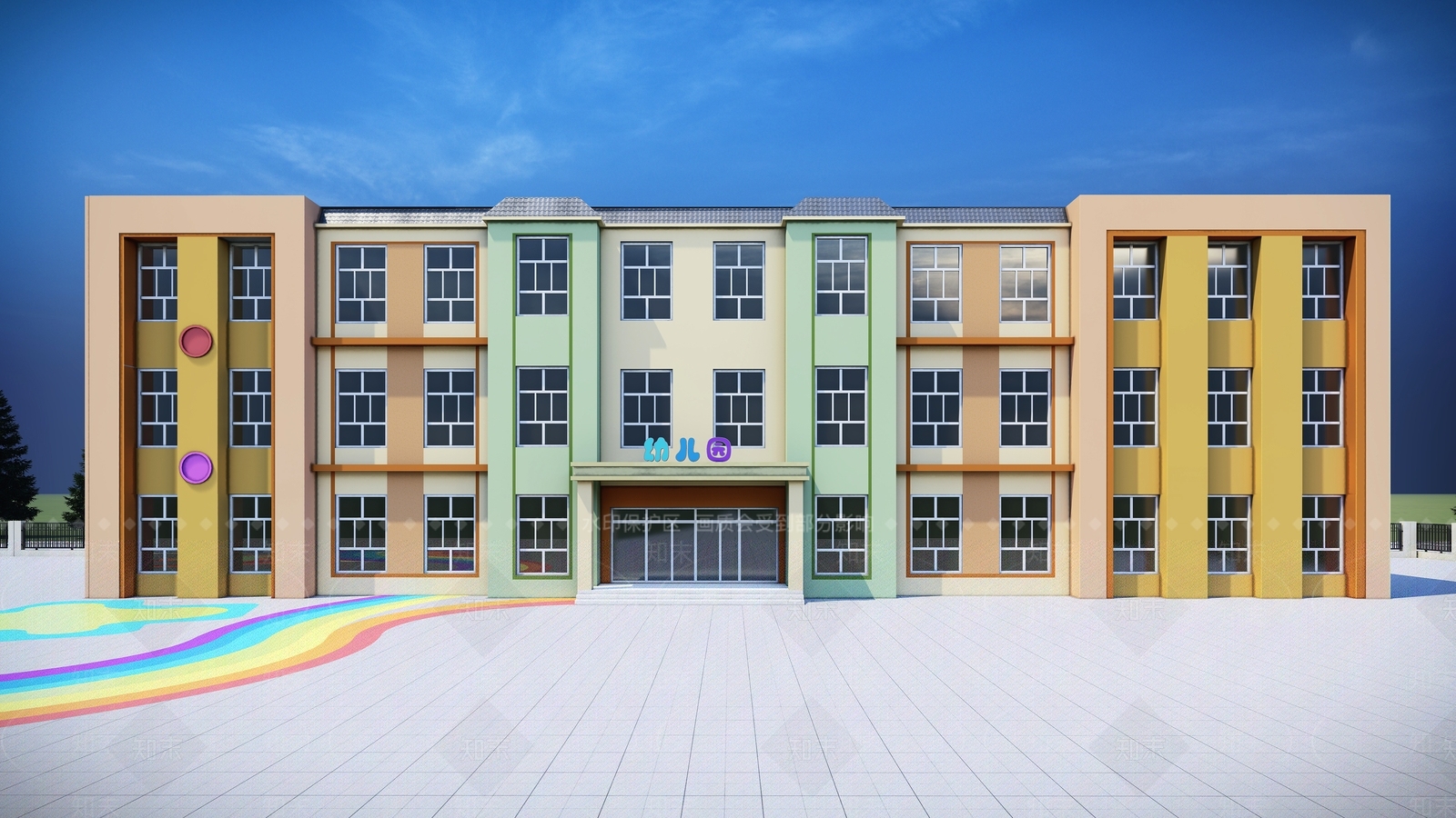 现代风格幼儿园SU模型下载【ID:1116506535】