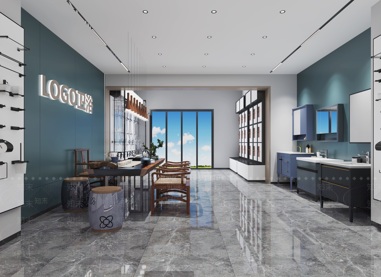 现代卫浴专卖店3D模型下载【ID:1116600766】