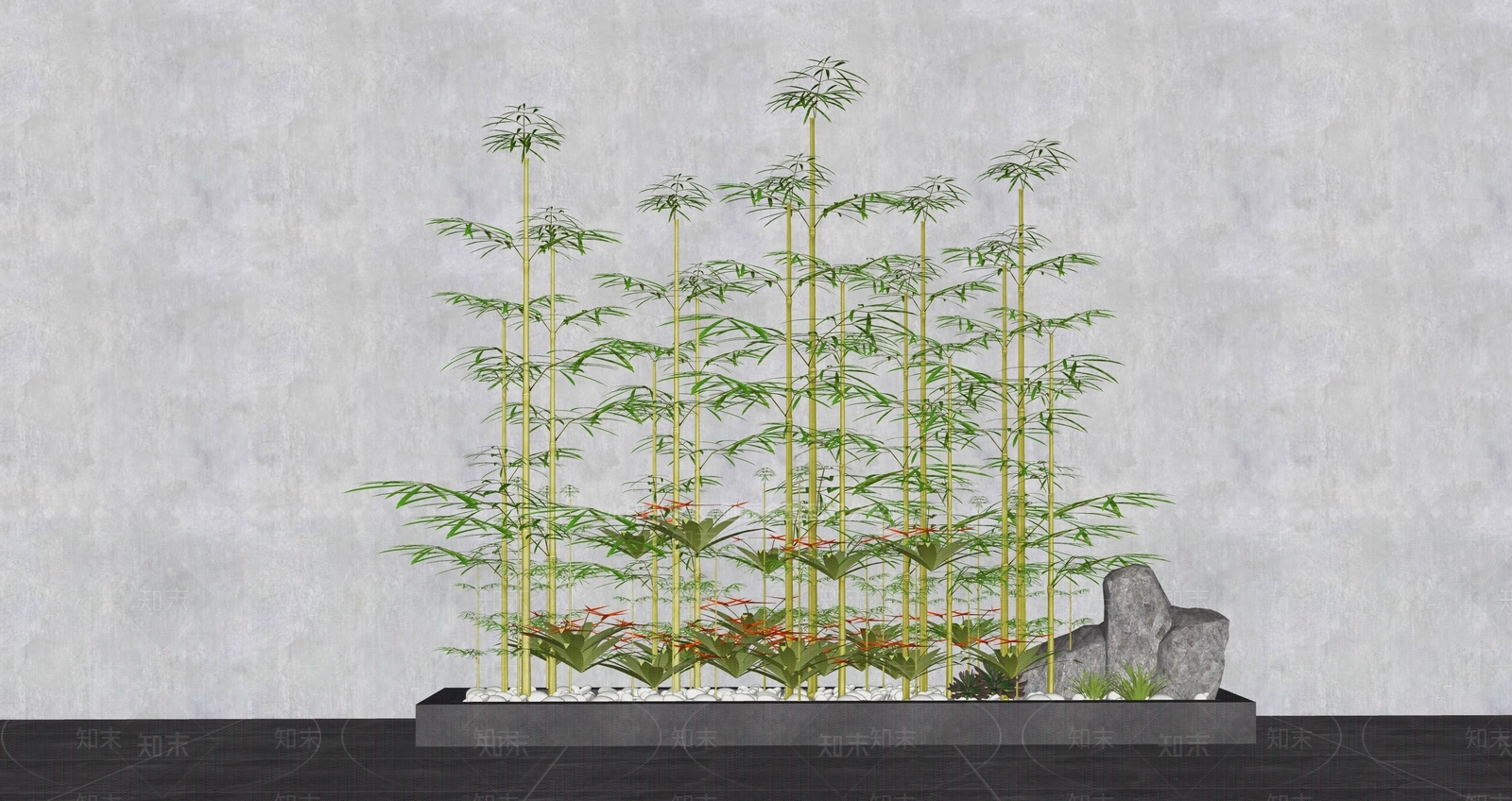 新中式竹子SU模型下载【ID:1116514067】