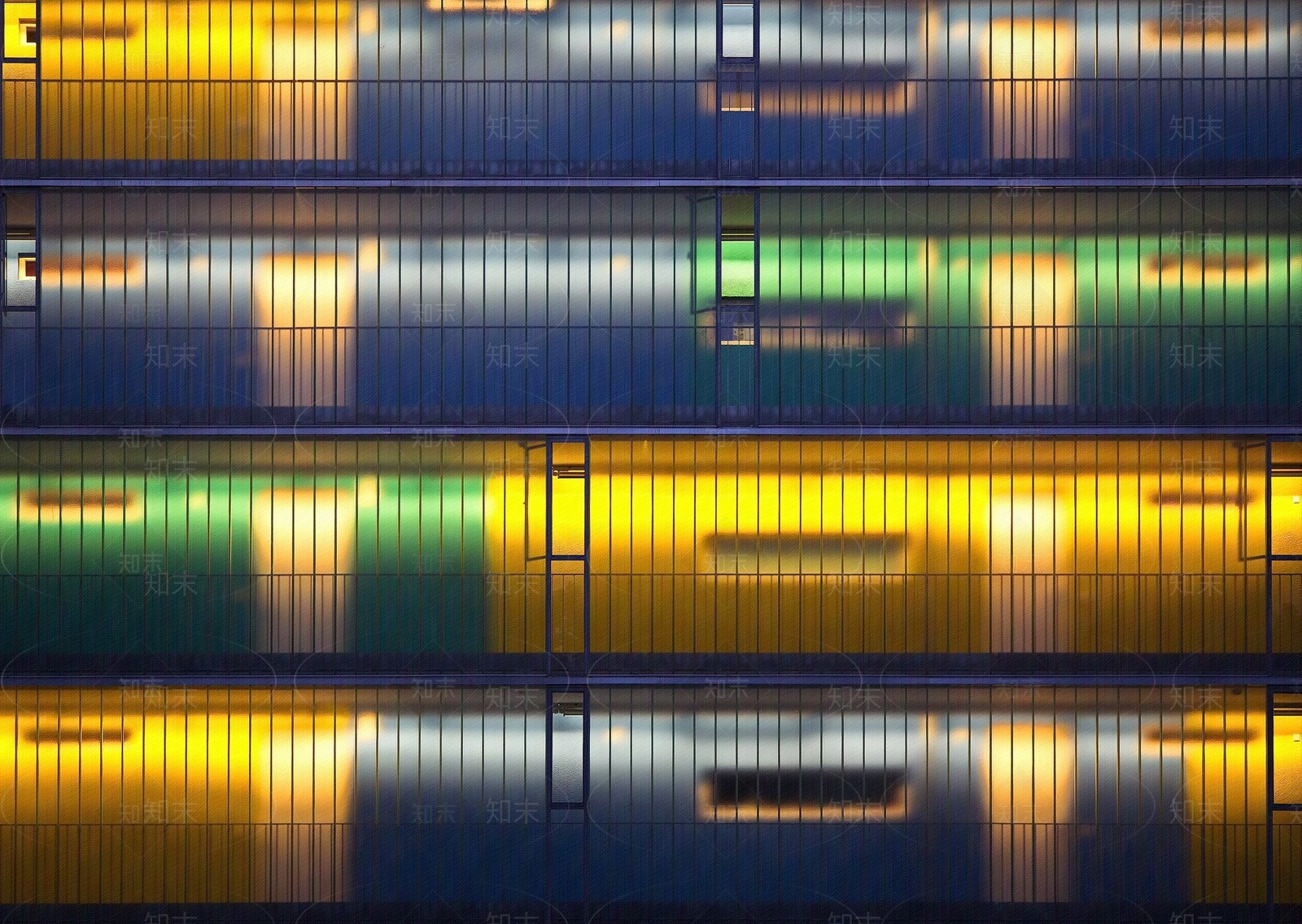 现代夜晚工业风建筑外立面贴图下载【ID:1116581019】