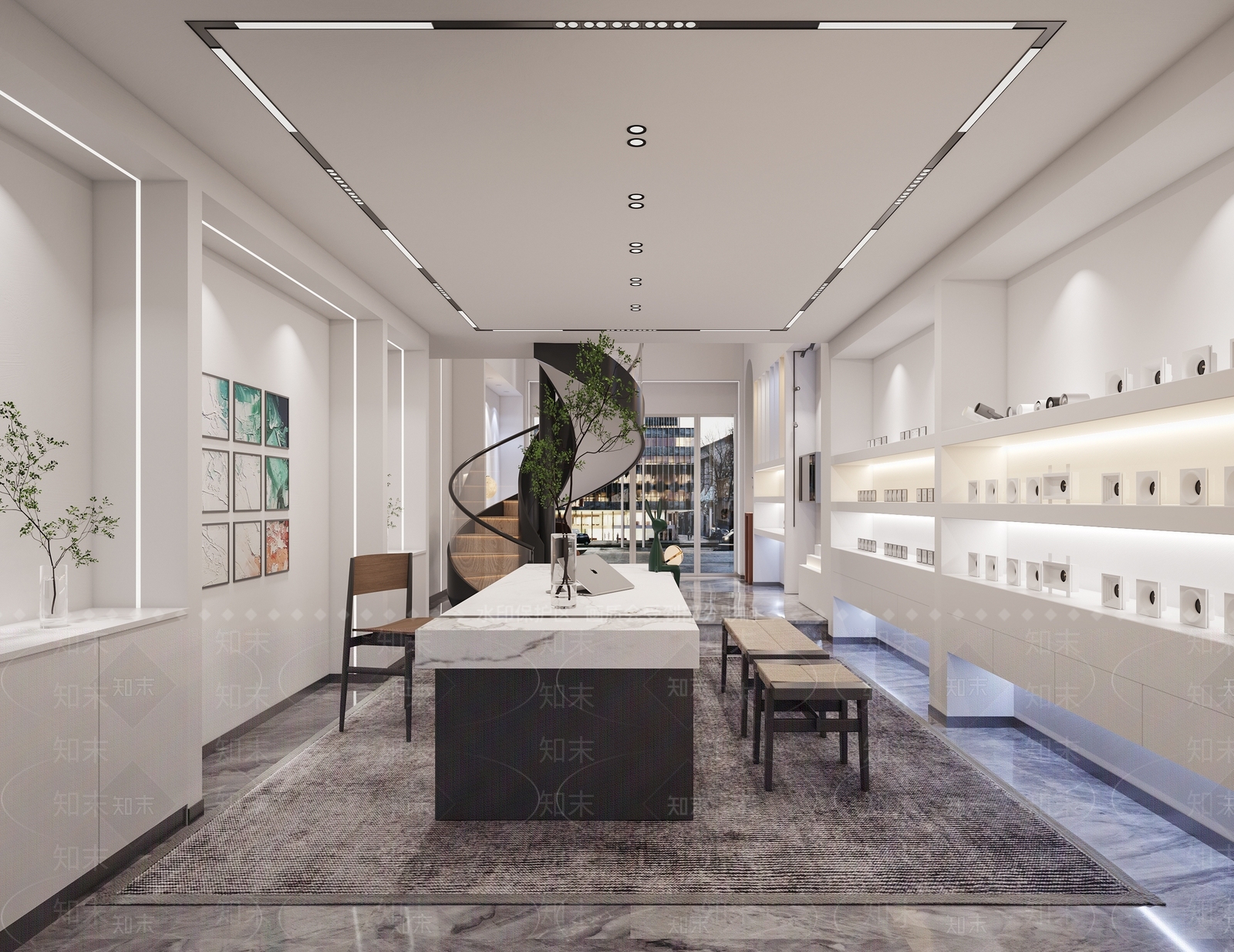 现代灯具店3D模型下载【ID:1116526777】