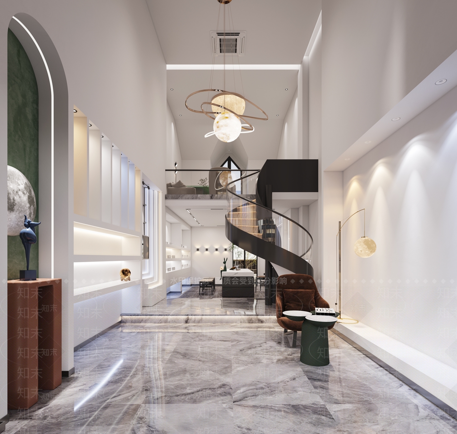 现代灯具店3D模型下载【ID:1116526777】