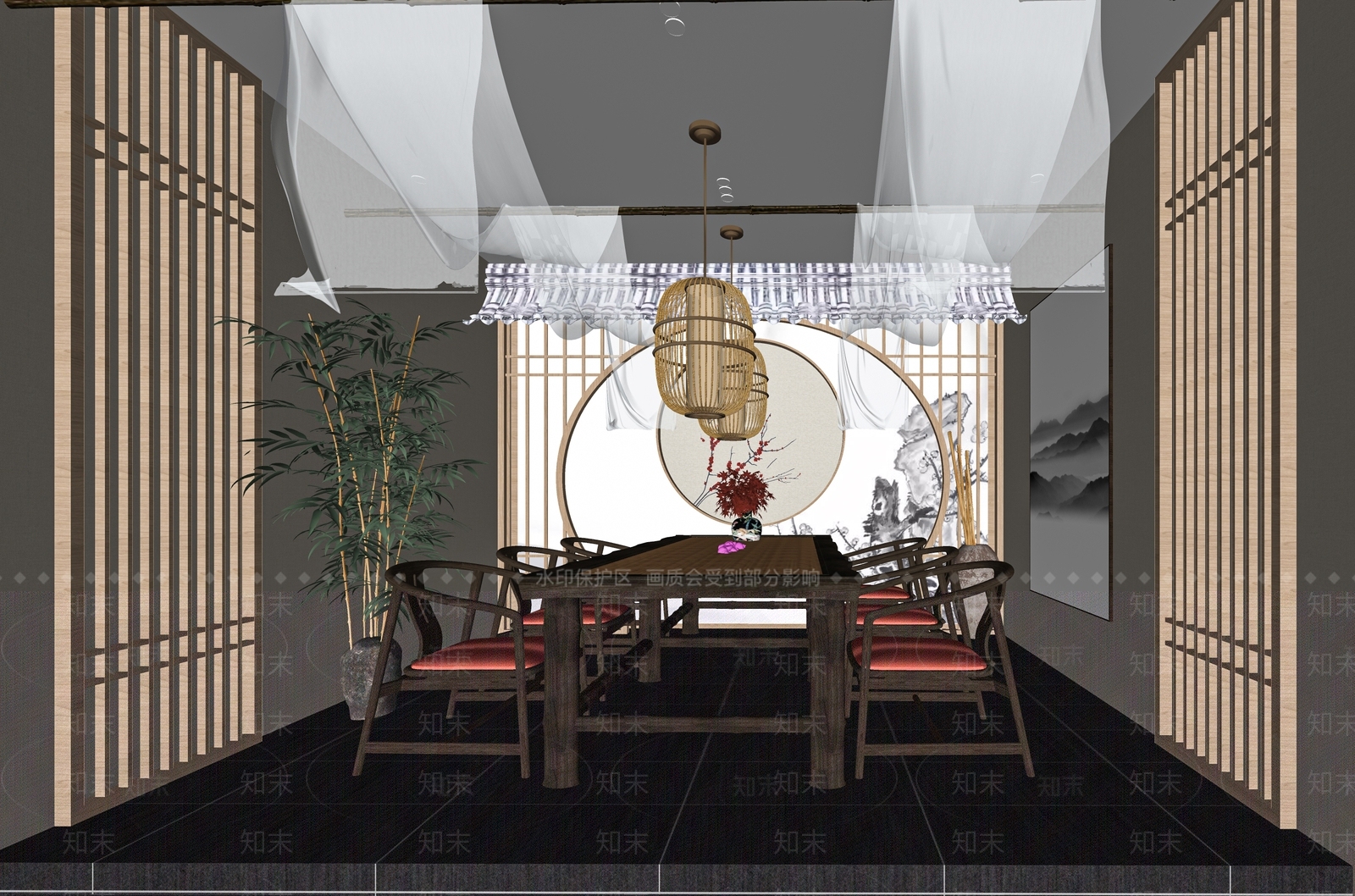 新中式剧本杀包间SU模型下载【ID:1116536165】