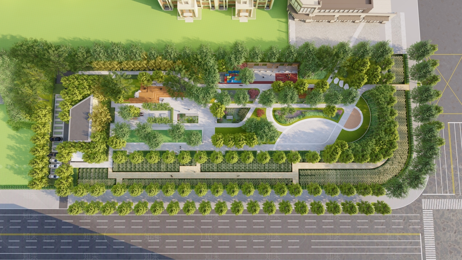 现代公园景观SU模型下载【ID:1116549657】