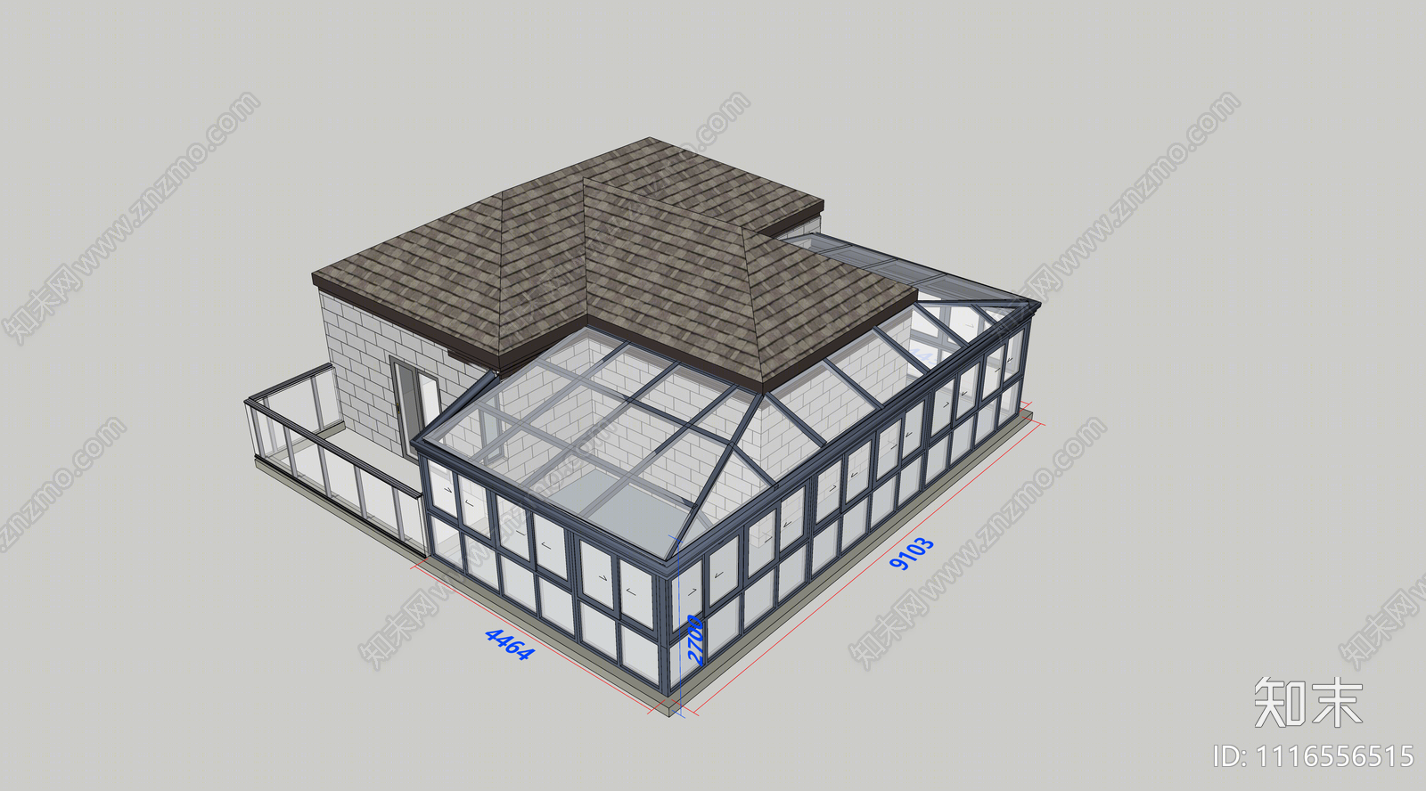 现代阳光房SU模型下载【ID:1116556515】