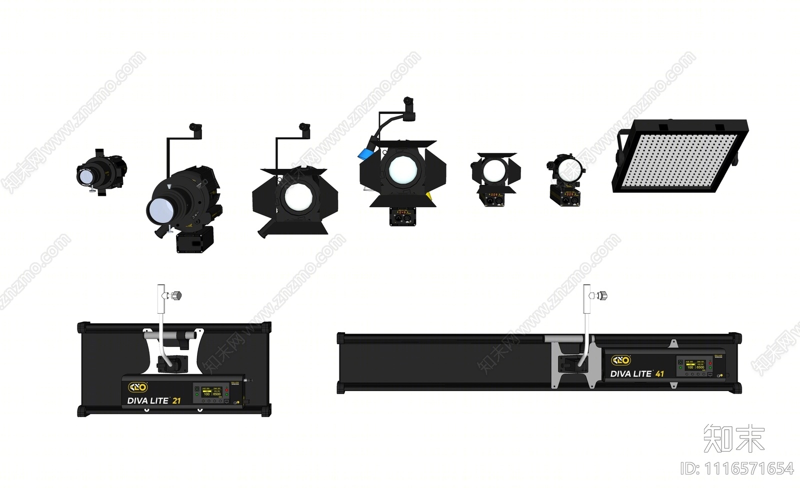 现代舞台灯SU模型下载【ID:1116571654】