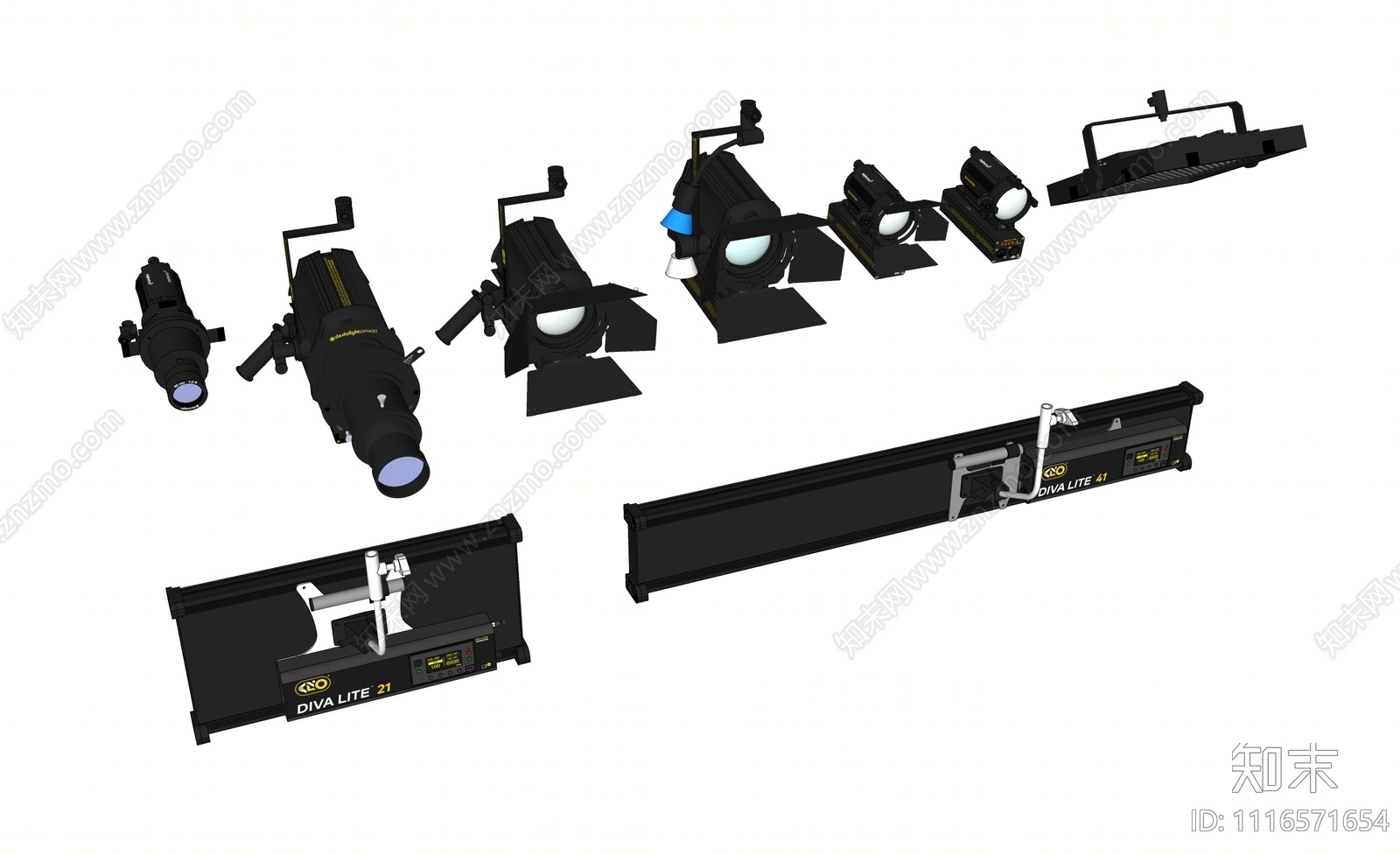现代舞台灯SU模型下载【ID:1116571654】