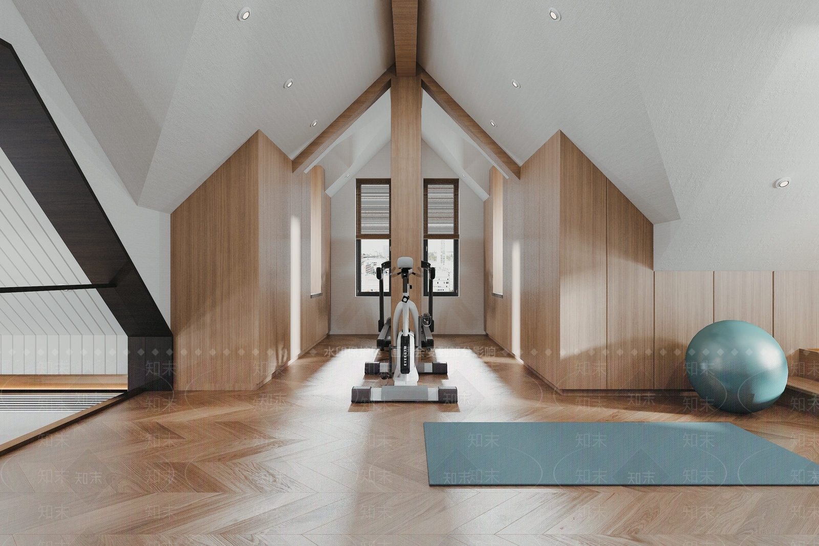 现代阁楼健身房3D模型下载【ID:1116574998】