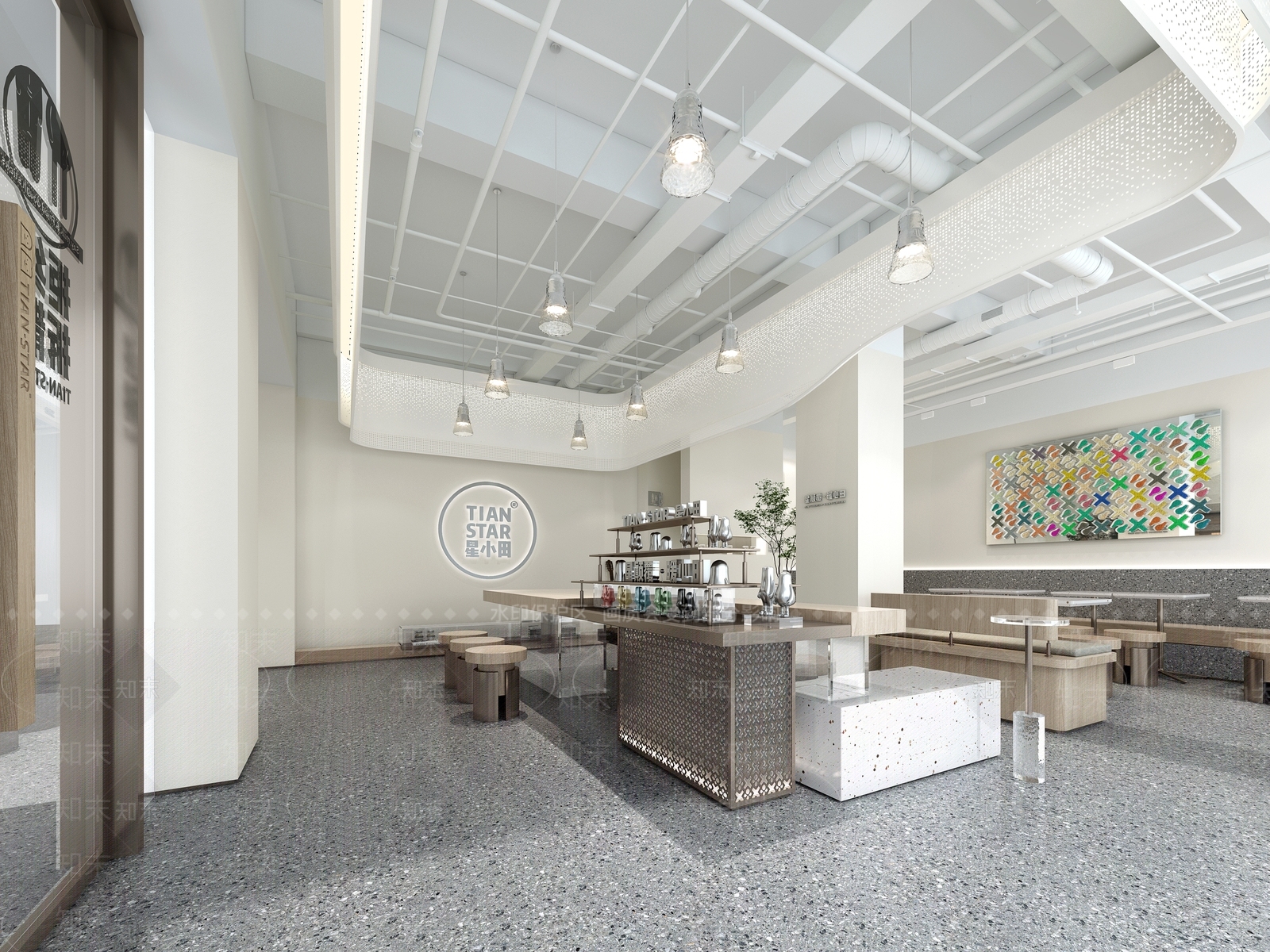 现代奶茶店3D模型下载【ID:1116579000】