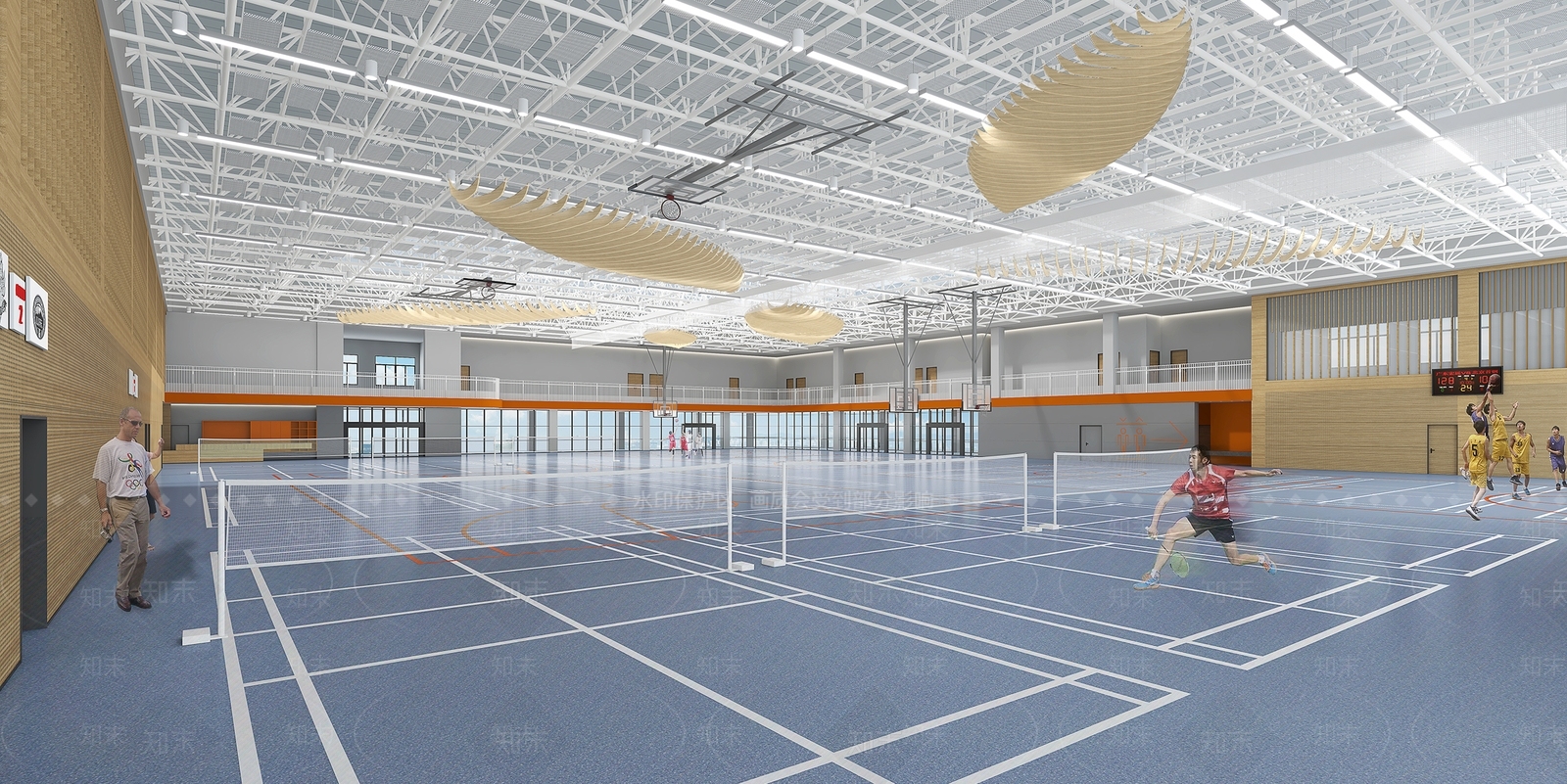现代羽毛球馆3D模型下载【ID:1116592205】