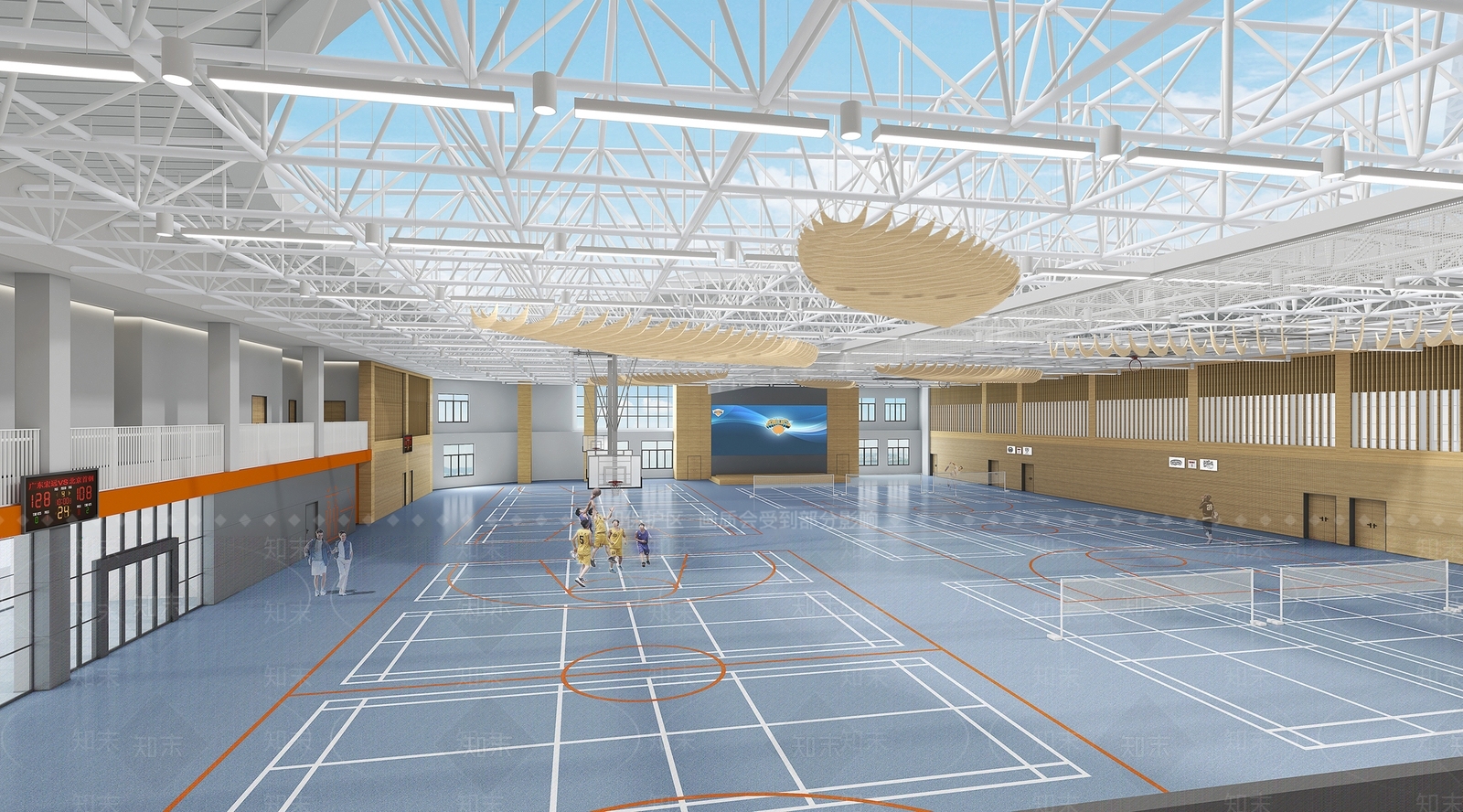 现代羽毛球馆3D模型下载【ID:1116592205】