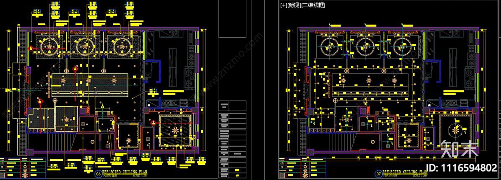 轻奢风餐厅火锅店施工图效果图施工图下载【ID:1116594802】