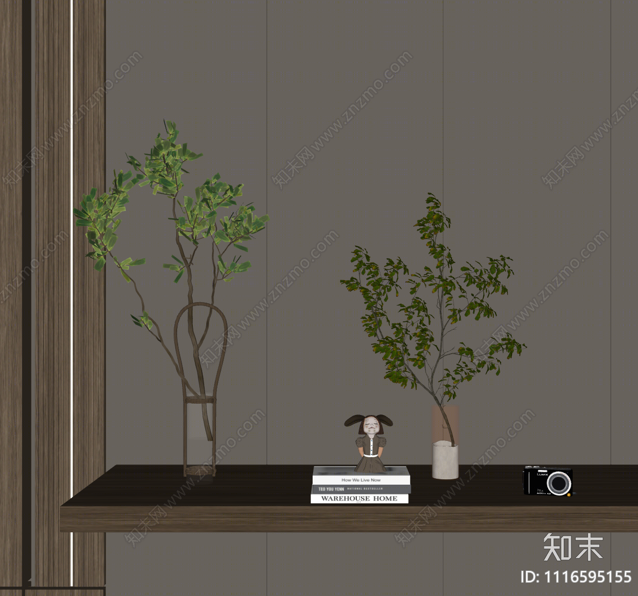 现代水生盆栽SU模型下载【ID:1116595155】