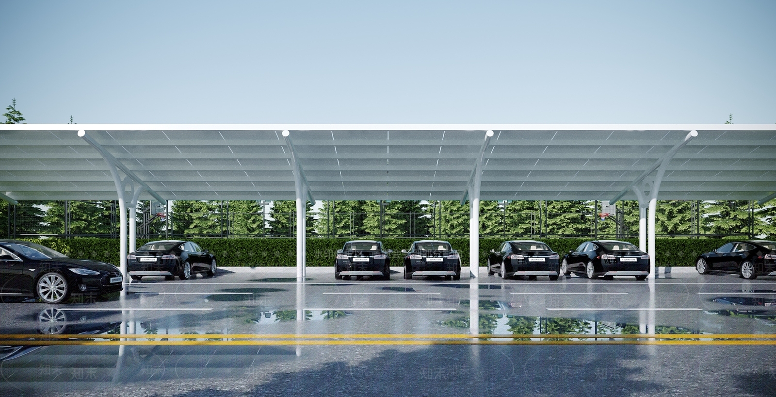 现代自行车车棚3D模型下载【ID:1116595436】