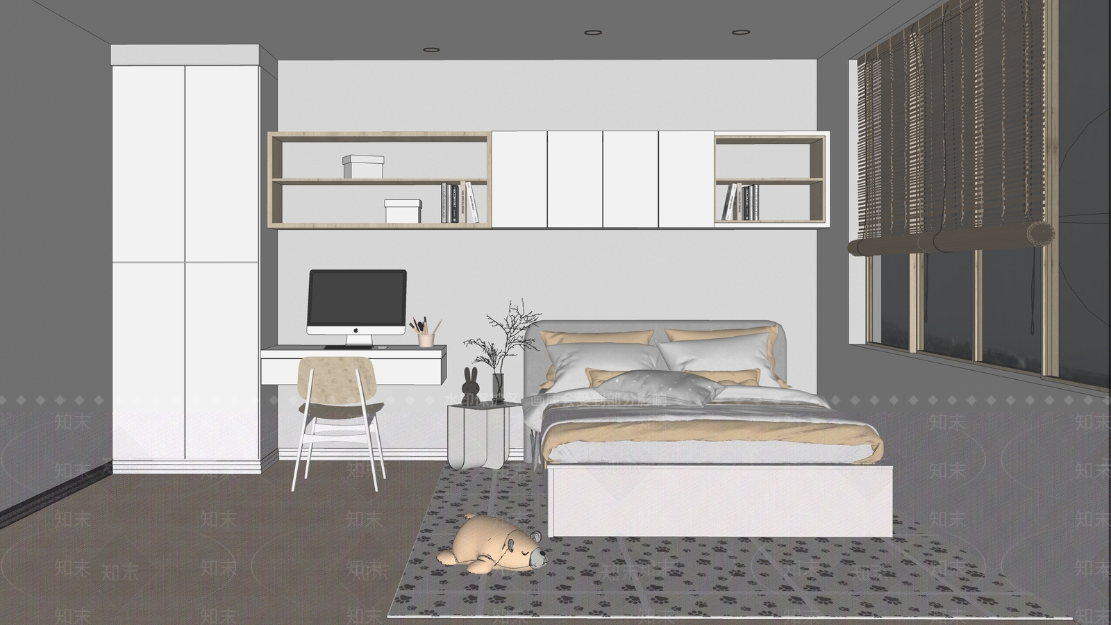 现代儿童房SU模型下载【ID:1116595562】