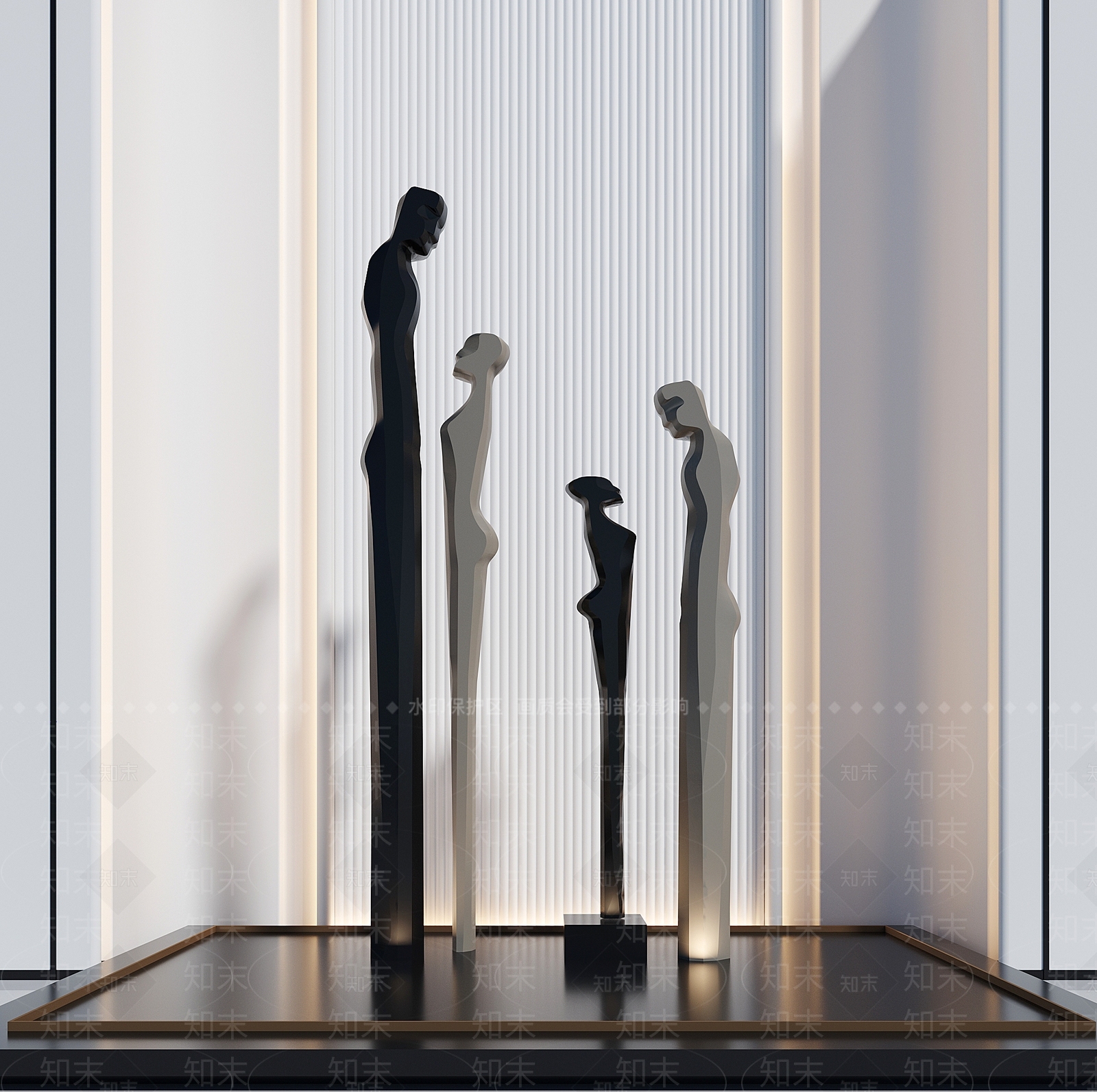 现代人体室内雕塑装置3D模型下载【ID:1116596648】