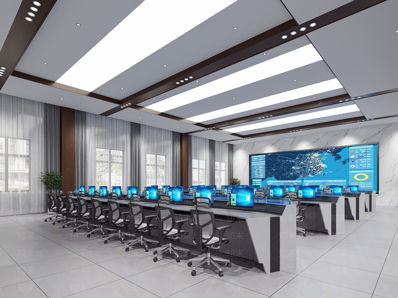 现代现指挥大厅3D模型下载【ID:1116598282】