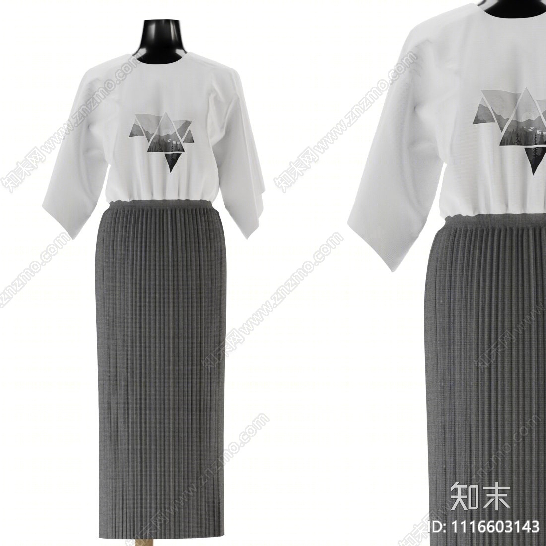 现代服装模特3D模型下载【ID:1116603143】