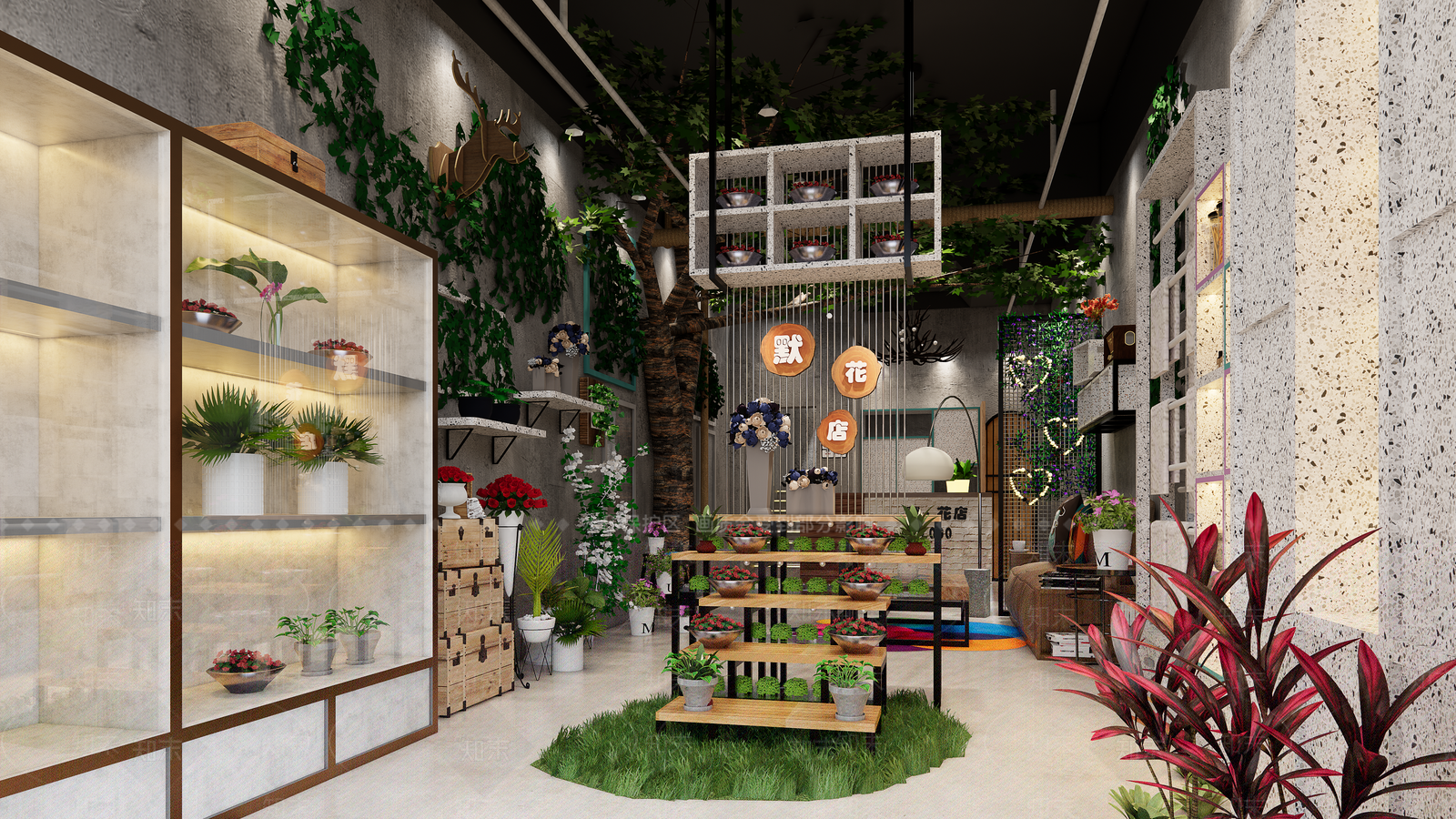 现代花店SU模型下载【ID:1116604394】