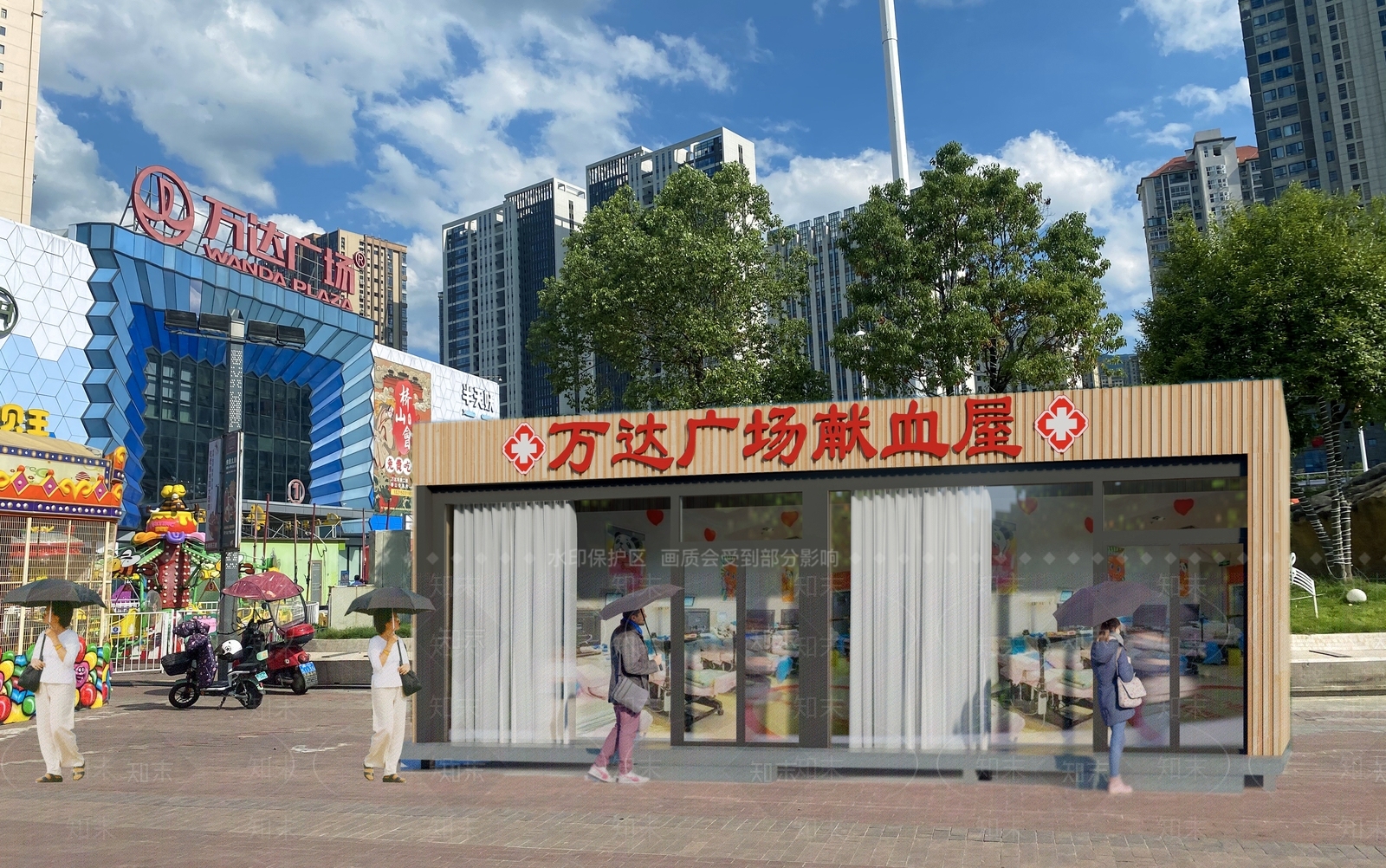 现代献血屋SU模型下载【ID:1116605265】