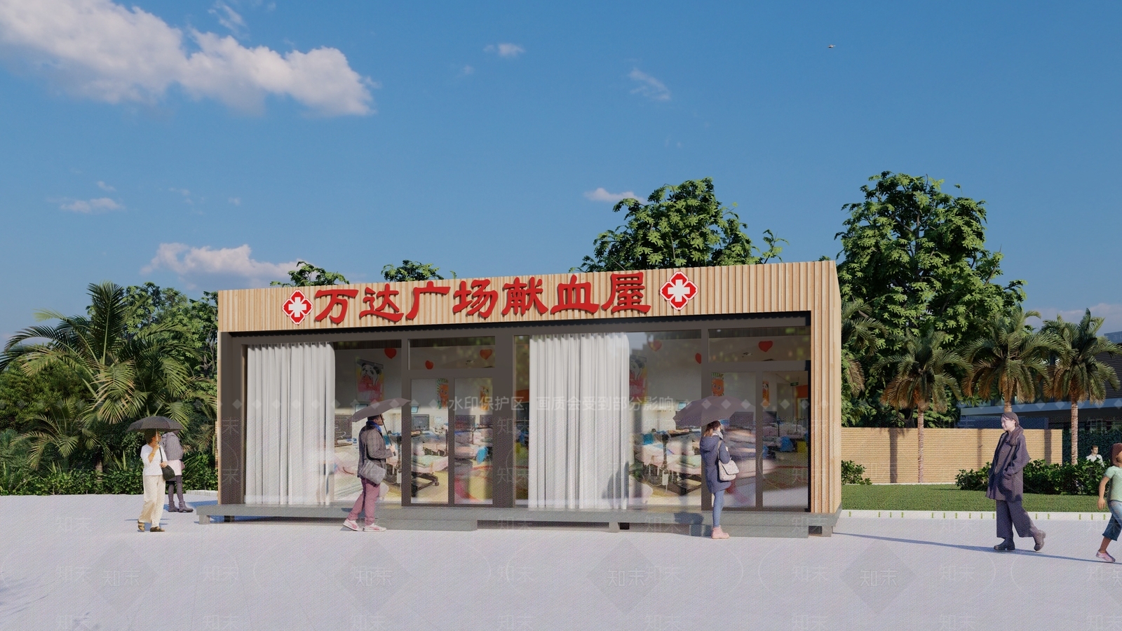 现代献血屋SU模型下载【ID:1116605265】