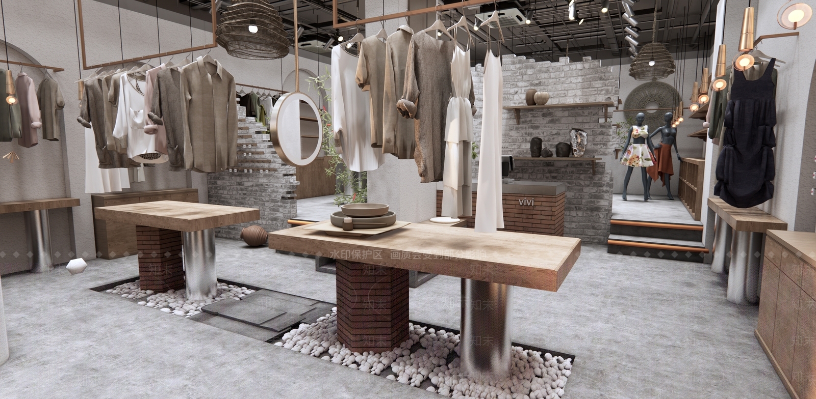 侘寂服装店SU模型下载【ID:1116607592】