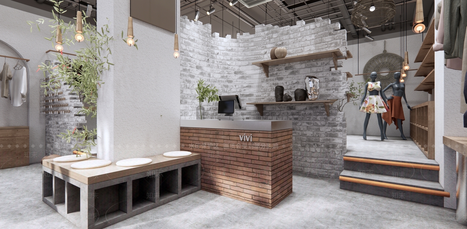 侘寂服装店SU模型下载【ID:1116607592】