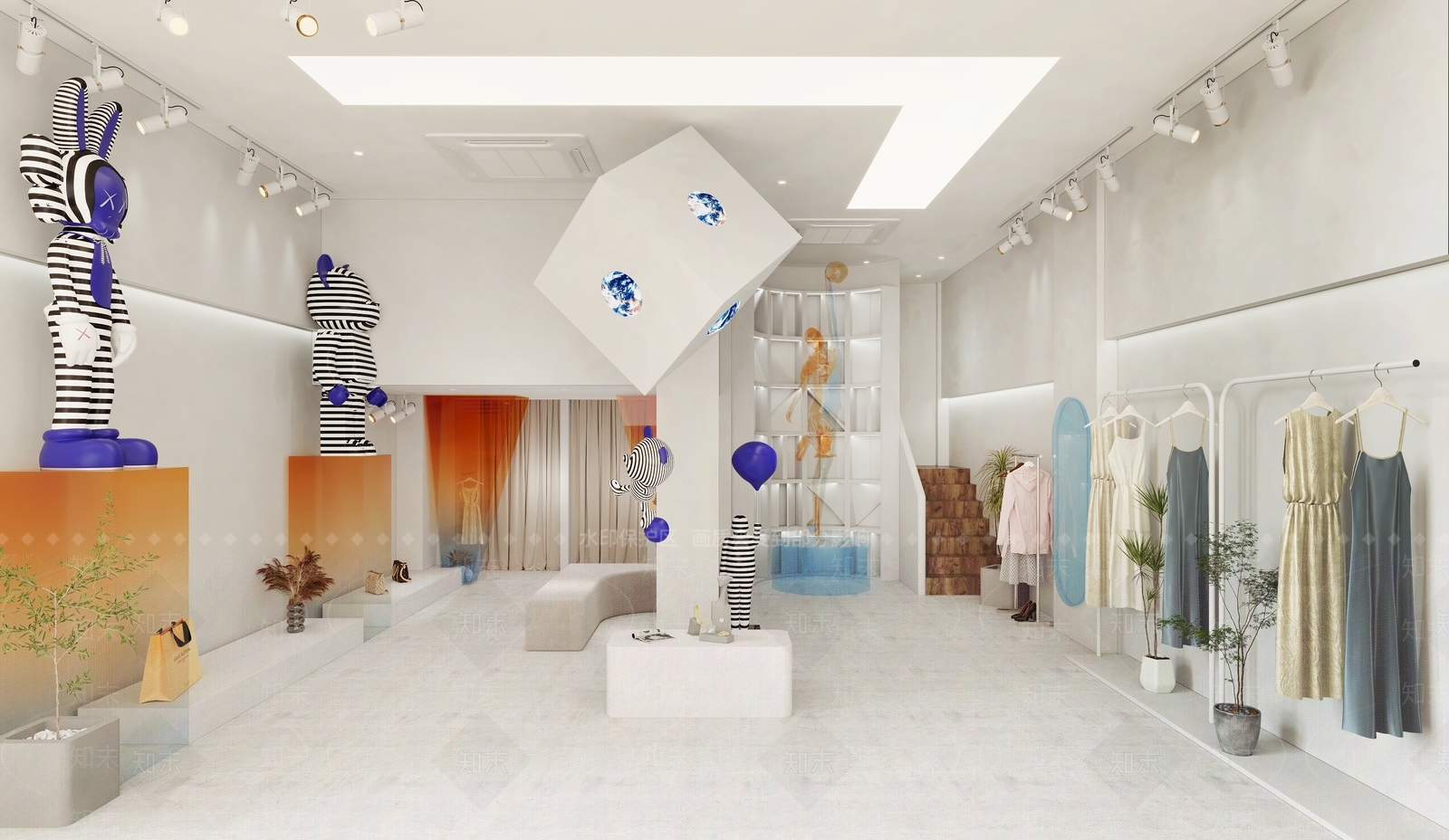 现代简约服装店3D模型下载【ID:1116614184】