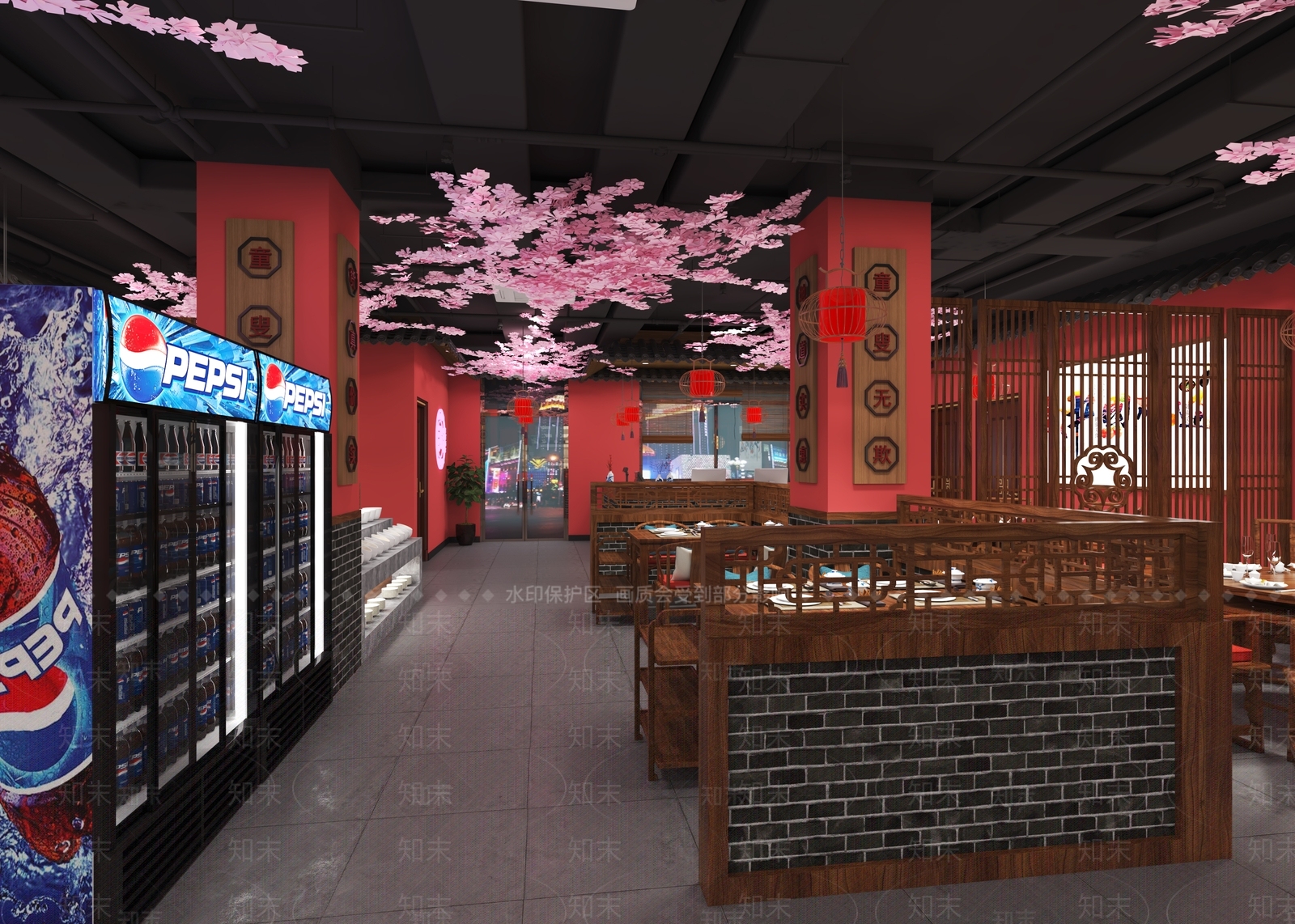 工业风火锅店3D模型下载【ID:1116615435】