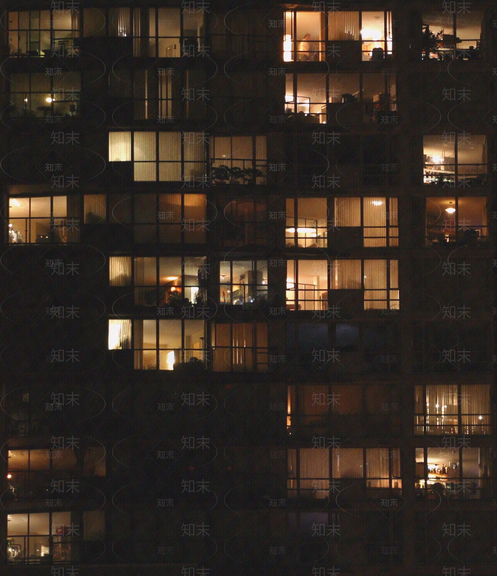 建筑外立面夜晚外景玻璃贴图贴图下载【ID:1116616537】