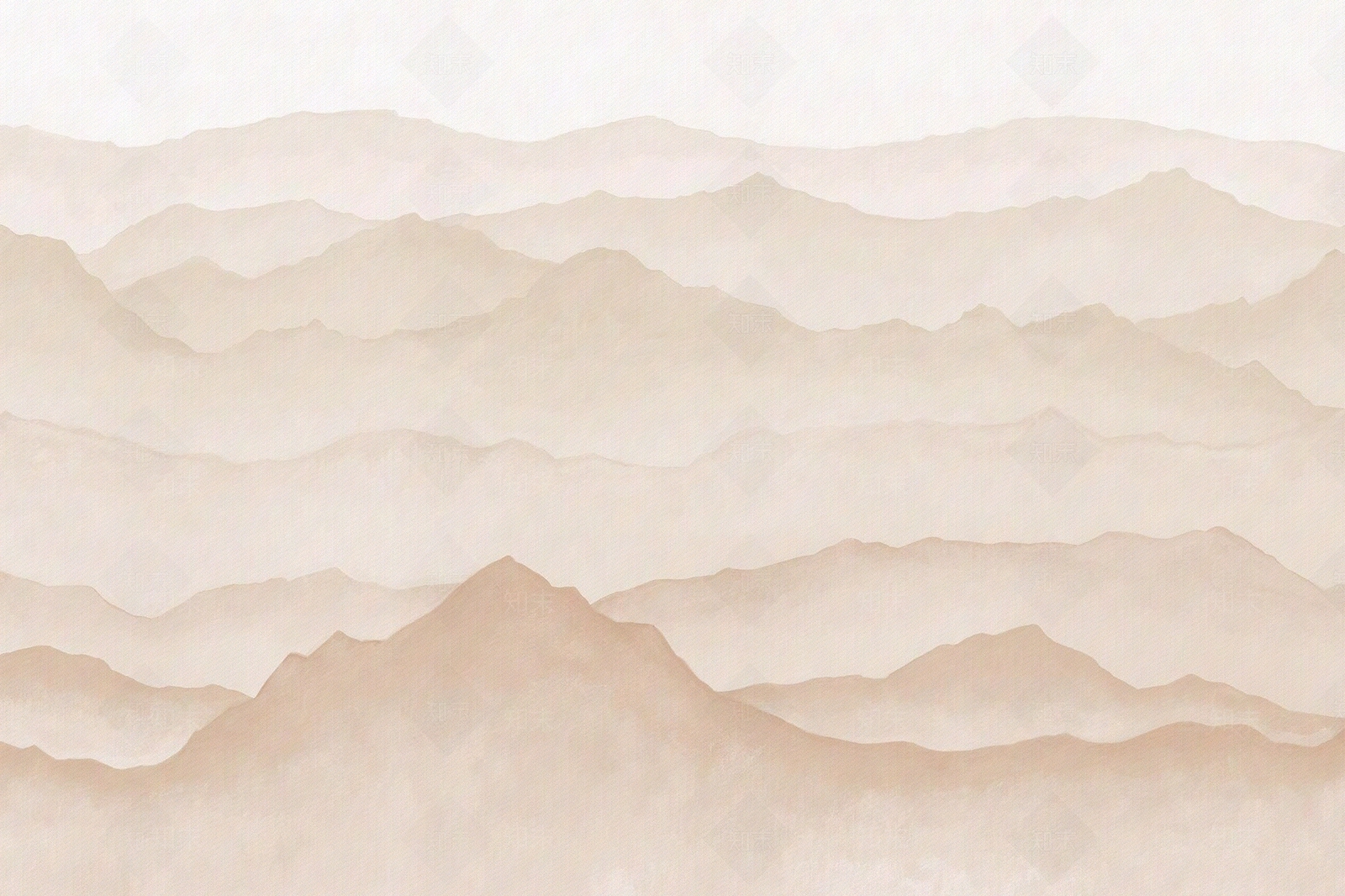 暖色水墨山水壁纸壁画贴图下载【ID:1116618231】