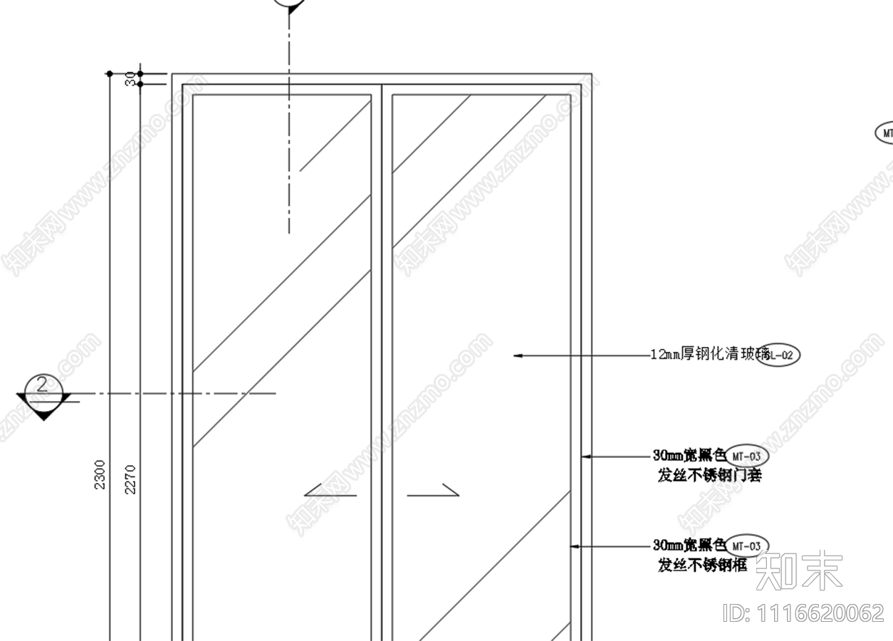 玻璃隔断类节点施工图cad施工图下载【ID:1116620062】