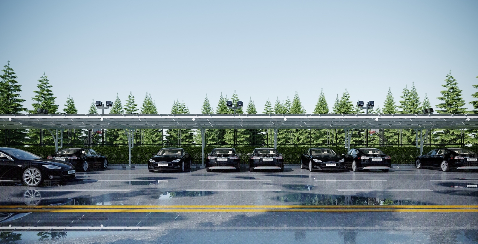 现代自行车车棚3D模型下载【ID:1116627001】