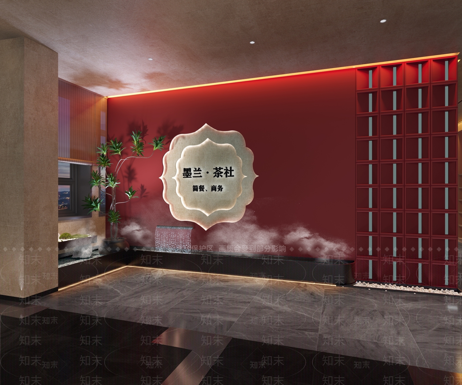 新中式茶楼前厅3D模型下载【ID:1116627062】