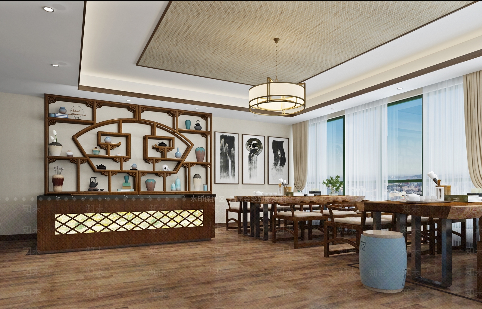 中式休闲区3D模型下载【ID:1116627637】