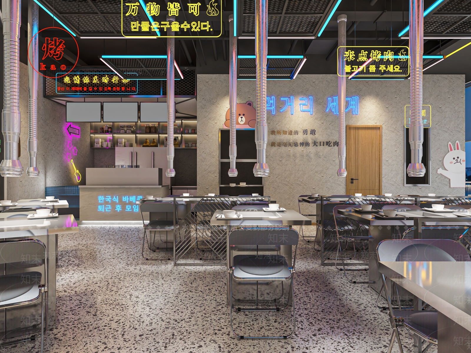现代烤肉店SU模型下载【ID:1116628477】