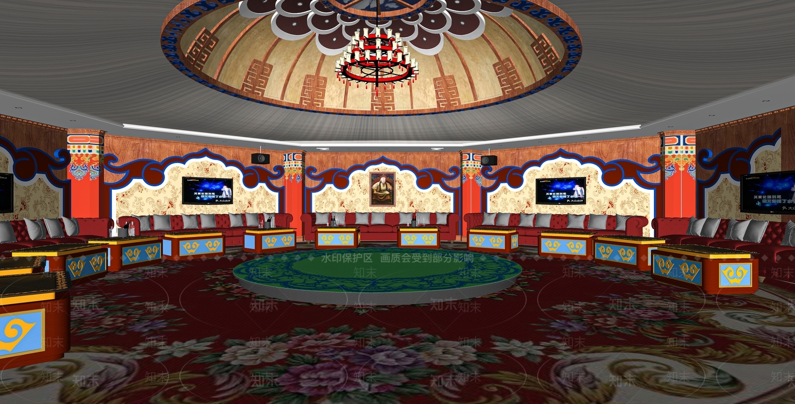 现代蒙古包包厢SU模型下载【ID:1116628134】