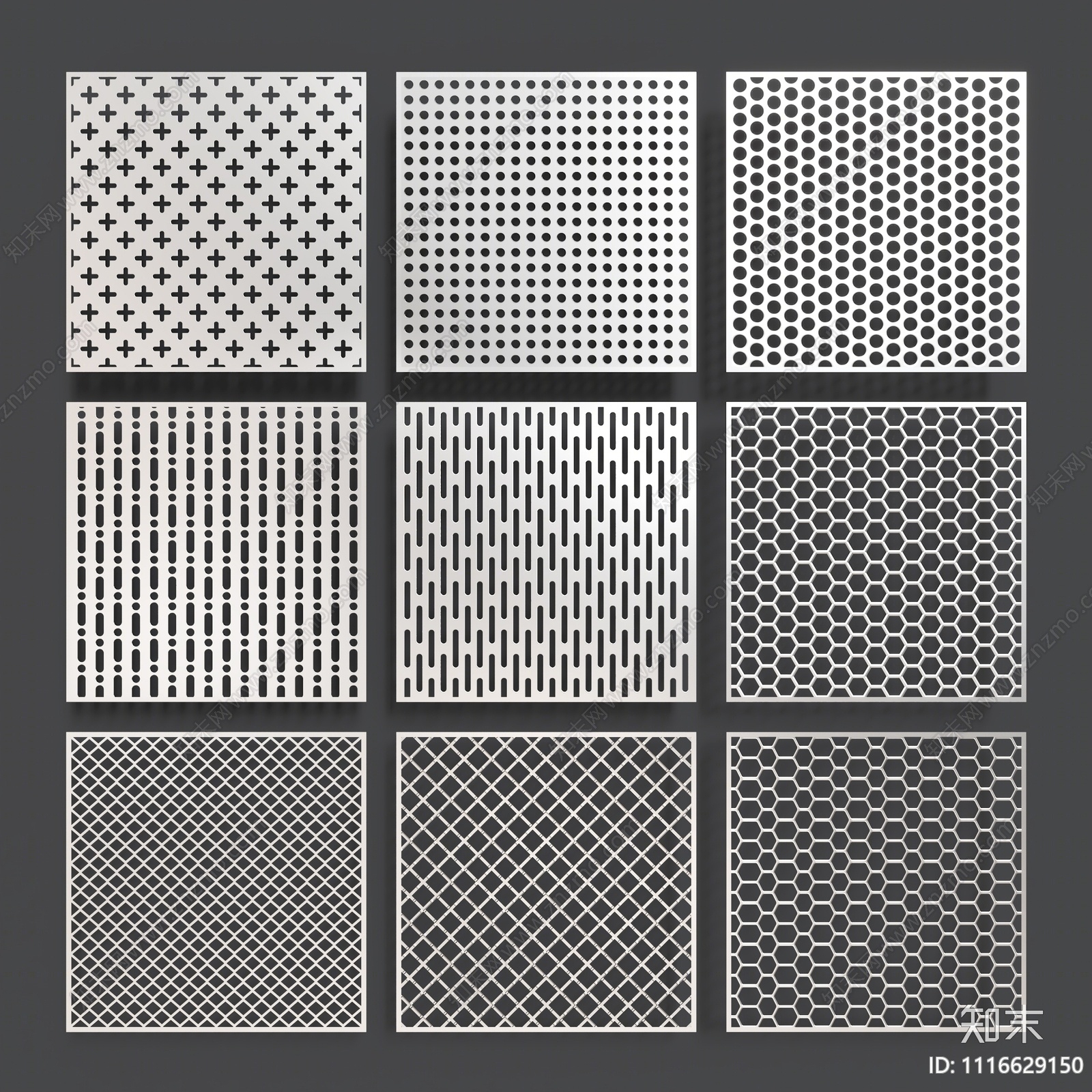 现代冲孔板3D模型下载【ID:1116629150】