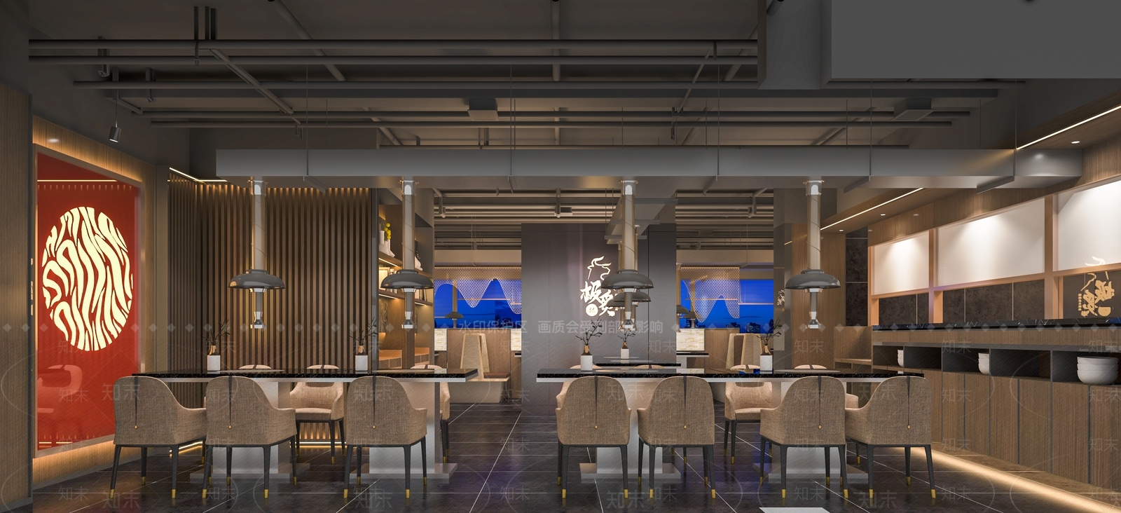 现代烧烤店SU模型下载【ID:1116633235】