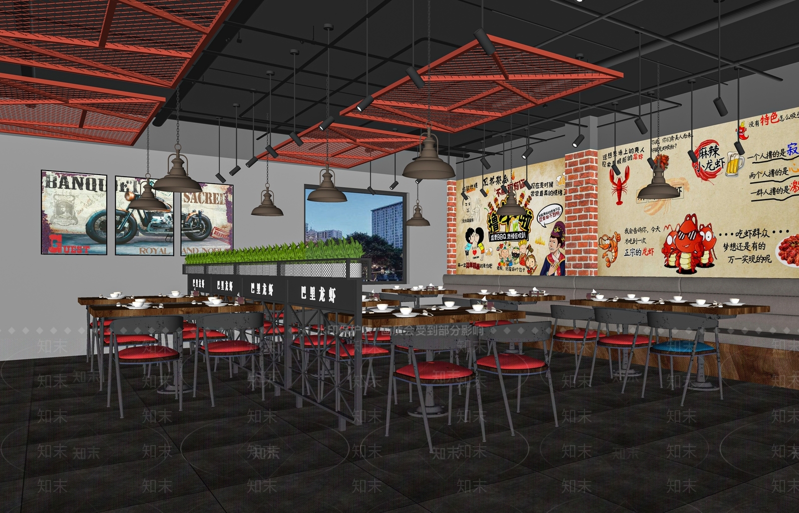 现代烤肉店SU模型下载【ID:1116634111】