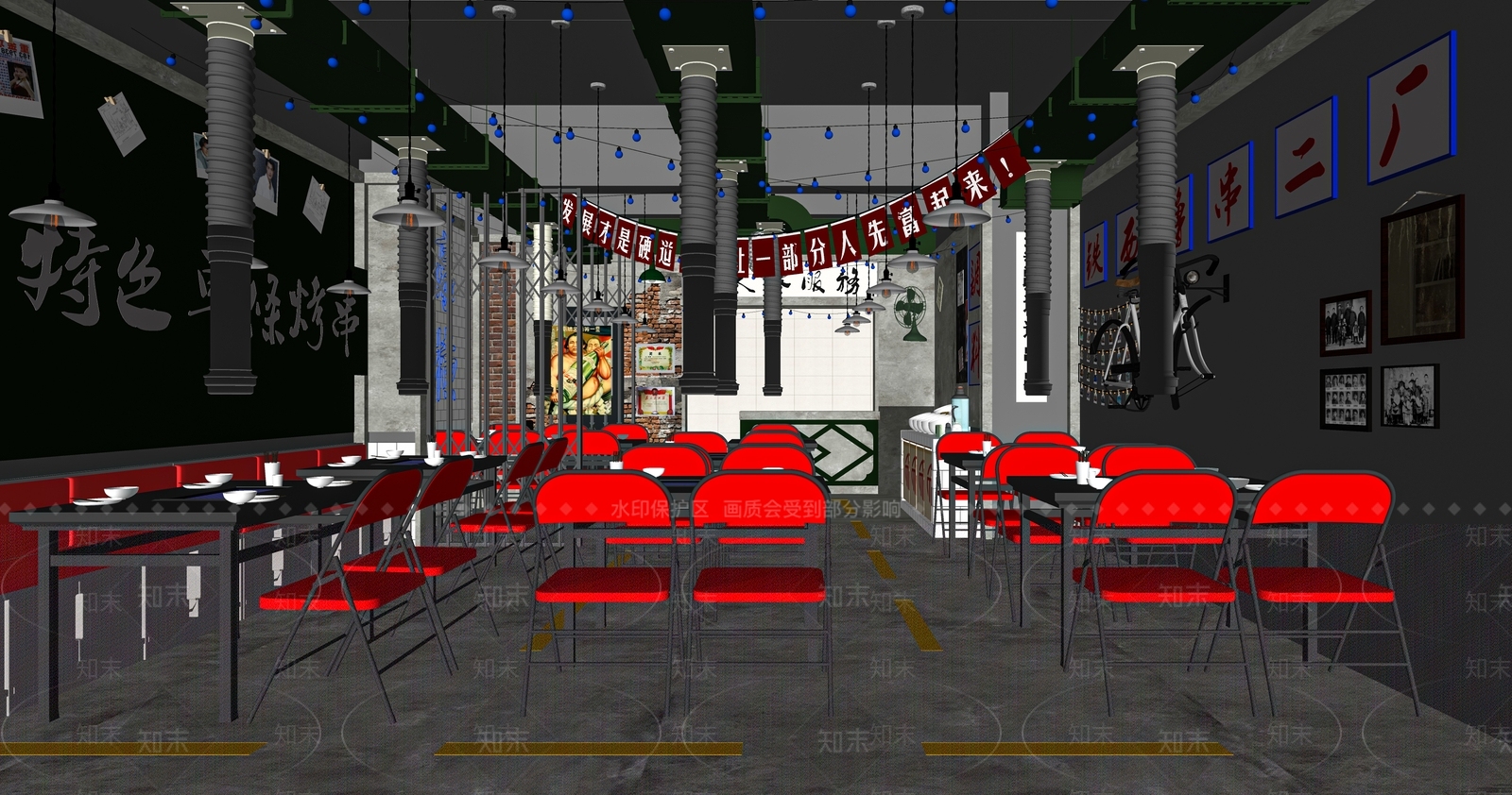 现代烤肉店SU模型下载【ID:1116634088】
